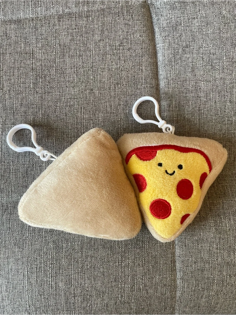 Plush Pizza Slice Keychain Trio - Yellow & Red